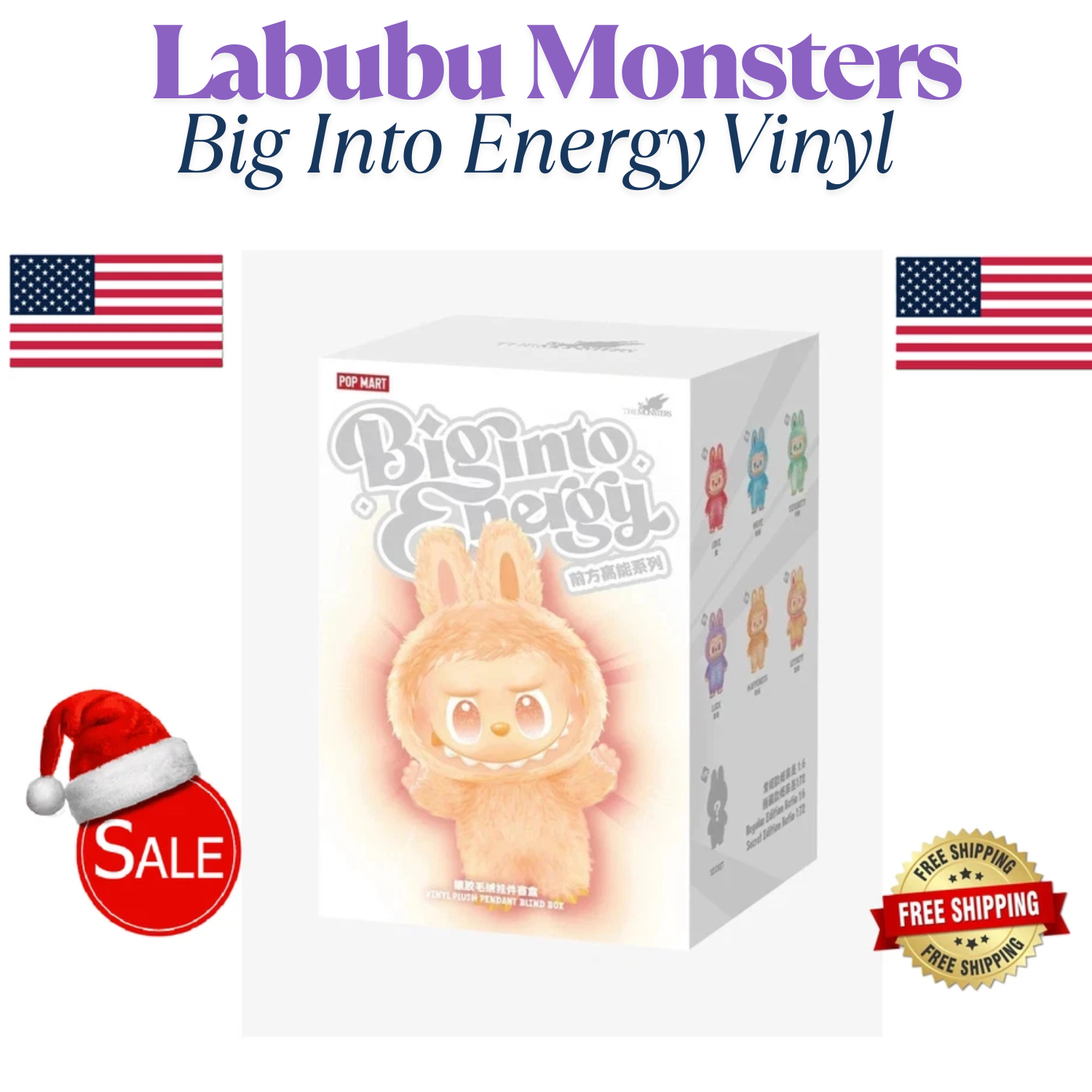 NEW Authentic POPMART Labubu Monsters Big Into Energy Vinyl SEALED Blind Box