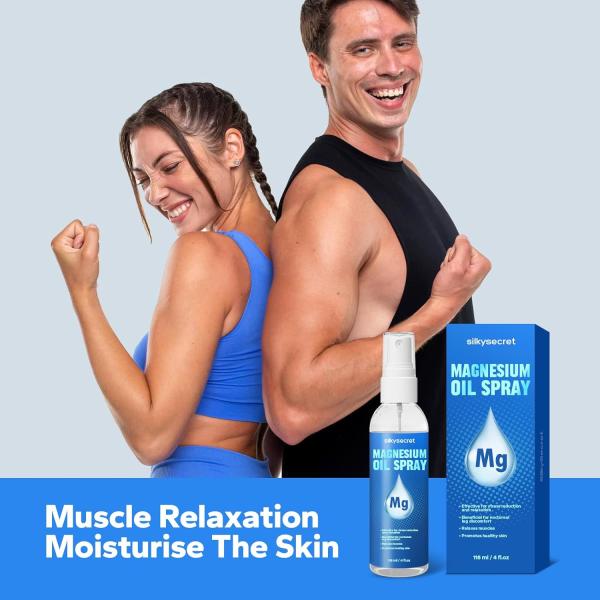 SilkySecret Pure Magnesium Oil Spray 4oz – Natural Magnesium for Feet & Skin