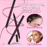 4PCS Microblading Eyebrow Pen Dark Brown Waterproof 2-in-1 Brow Pencil