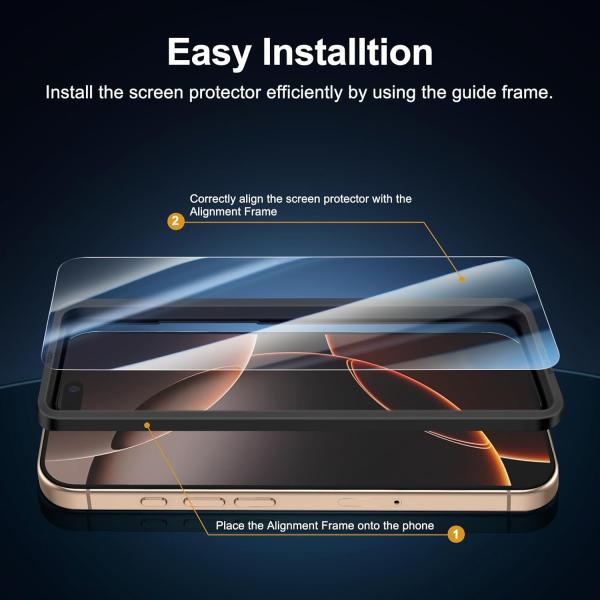 NEW'C 3 Pack Designed for iPhone 17,17 Pro, iPhone 16 Pro Screen Protector 6.3in