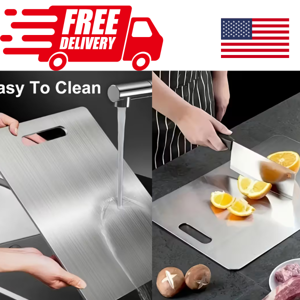 2/3PCS Titanium Coated Stainless Steel Cutting Board – Double-Sided, Anti-Slip